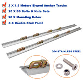 1.8M Sloped Edges Anchor Track 2XTracks  8X Double Stud